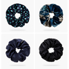 Scrunchies de seda com estampa real para cabelos cacheados