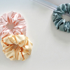 Scrunchies de seda com laço puro e colorido