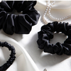 Scrunchies de seda amoreira de cor natural de tamanho médio 